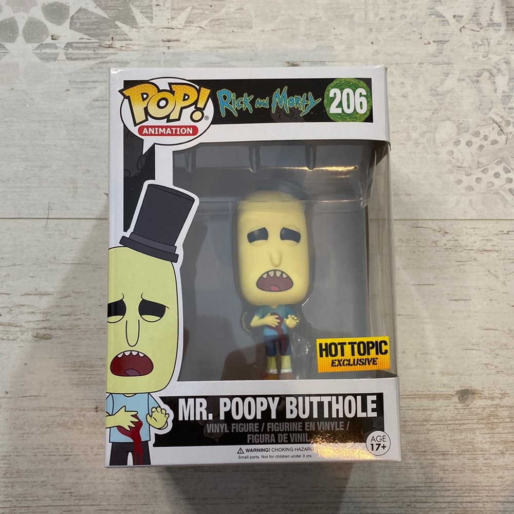 Funko Pop Mr Poopy Butthole #206 Rick and Morty Exclusive Figure